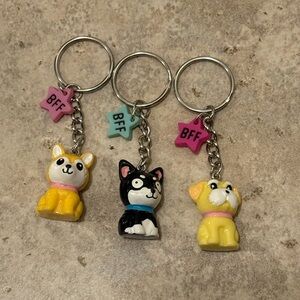 Adorable Dog Keychains with BFF Charms